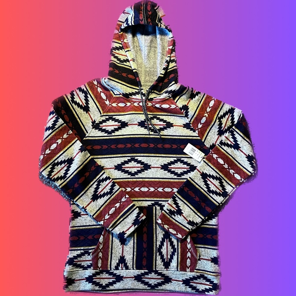 (NWT) Trademark Brooklyn Cloth Co Aztec Print Hoodie Adult Medium